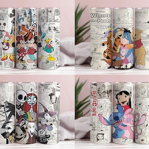 Retro Cartoon Coffee Tumbler PNG: 20oz Skinny Straight Tumbler Wrap (Digital Download)