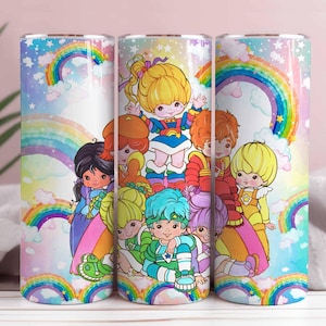 Cartoon 80s Tumbler PNG, 80s cartoons png, rainbow girl 20oz Skinny Tumbler, Rainbow Brite Coffee Png, Retro 80s cartoons Tumbler Wrap