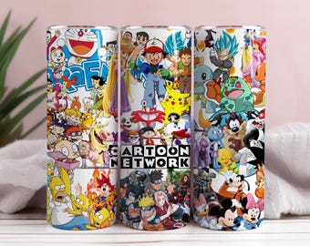 Cartoon Tumbler Wrap, 20 Unzen Cartoon Film Tumbler Wrap, 90er Jahre Baby Tumbler Wrap, Cartoon Png, 90er Jahre Cool Kids Cartoon Tumbler Wrap