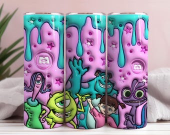 Cartoon Monster Tumbler Wrap, Spooky Season (Digital Download)