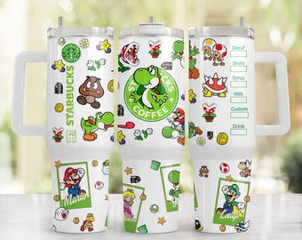 Yoshi Cartoon Tumbler PNG: 40oz Tumbler Sublimation Design (Digital Download)