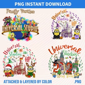 Universal Studios 2025 Trip PNG Bundle: Family Vacation Design (Digital Download)