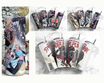 Spider-Man Tumbler Wrap: Spider-Punk 20oz Skinny Tumbler (PNG Digital Download)