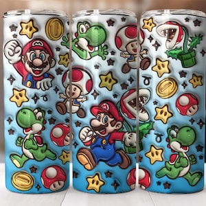 3D Inflated Cartoon Tumbler PNG, 3D Inflated Kids Game Tumbler, 3D Funny Movie Sublimation Wraps, Cartoon Tumbler Wrap Png, Instant Download