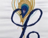 Items similar to custom peacock monogram embroidered design on etsy Items similar to custom peacock monogram embroidered design on etsy