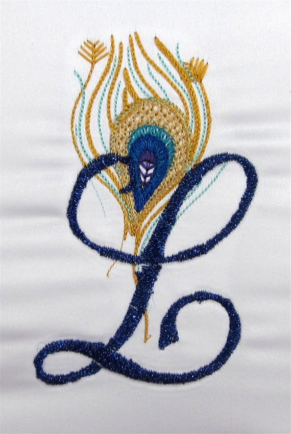 Items similar to custom peacock monogram embroidered design on etsy Items similar to custom peacock monogram embroidered design on etsy