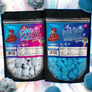 Sour Blue Frazz Splash Blastz 6oz Viral Gushers + Cotton Candy Splash Blastz 6oz Viral Gushers / Paquete de 12oz