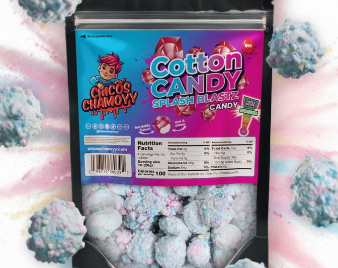 Cotton Candy Viral Gushers Splash Blastz 6oz Candy (No Chamoy)