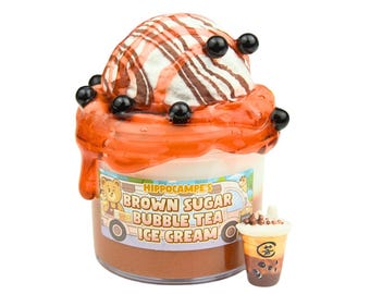 Brunt socker Bubble Tea glasslime (doftande)