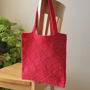 Handmade Crochet Shoulder Bag, Red