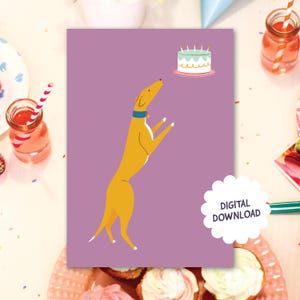 Carte imprimable lévrier drôle | Téléchargement numérique instantané | chien d'anniversaire | Cadeau pour amoureux des chiens