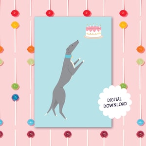 Carte imprimable lévrier drôle | Téléchargement numérique instantané | chien d'anniversaire | Cadeau pour amoureux des chiens