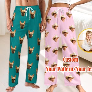 Custom Face Pajama Pants, Personalized Pajama Pants, Custom Pet Face Pants, Fun Birthday / Party Gift, Unisex Pants / Kids Pajama Pants