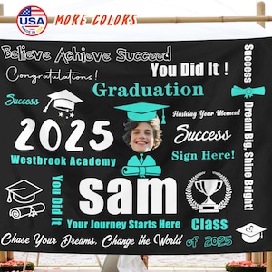 Personalized Graduation Blanket with face, Custom Graduation Gift for Graduate, Gift for Her/ Him, Class of 2025 Blanket with Custom Text