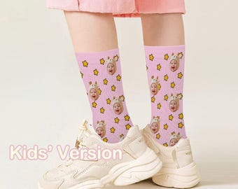 Funny Custom Face Socks – Upload Your Photo, Hilarious Personalized Crew Socks, Meme Gift for Adults & Kids - Christmas gift