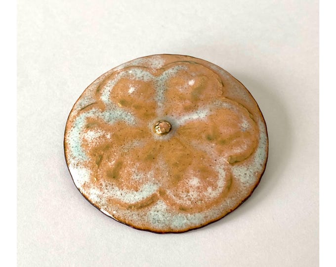 Enamel brooch on copper signed Jan van Karssen, Holland - Mid-century modern 1960s