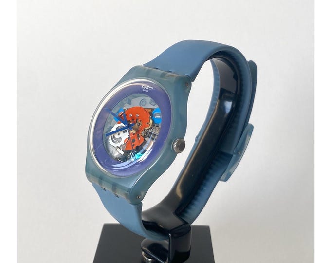 Swatch SUON102 Skeleton Blue Transparent 2013 -  Quartz Watch Swiss Made