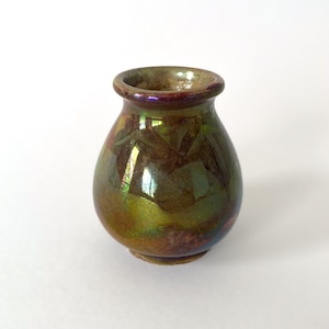 Vaso in ceramica iridescente in stile Art Nouveau, attribuito a Clément Massier (circa 1900)
