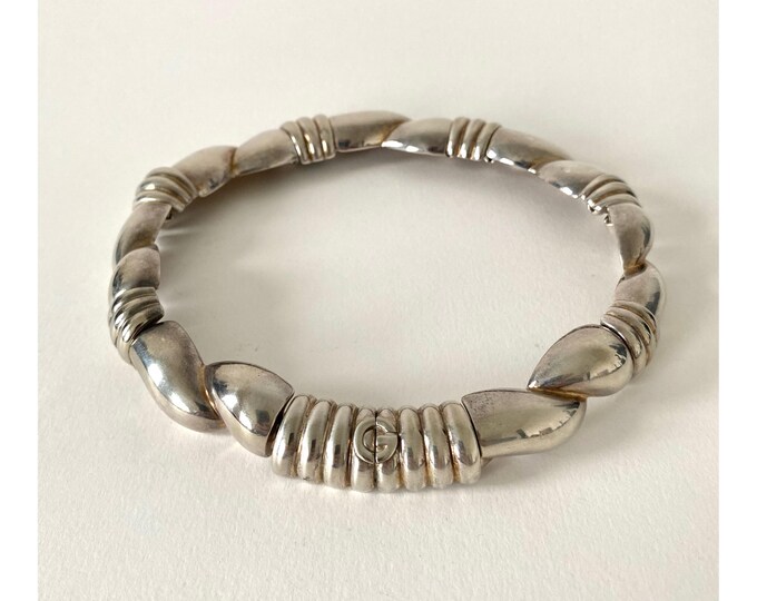 Vintage Givenchy Necklace – Modernist Design in Silver-Tone Metal – 1980s