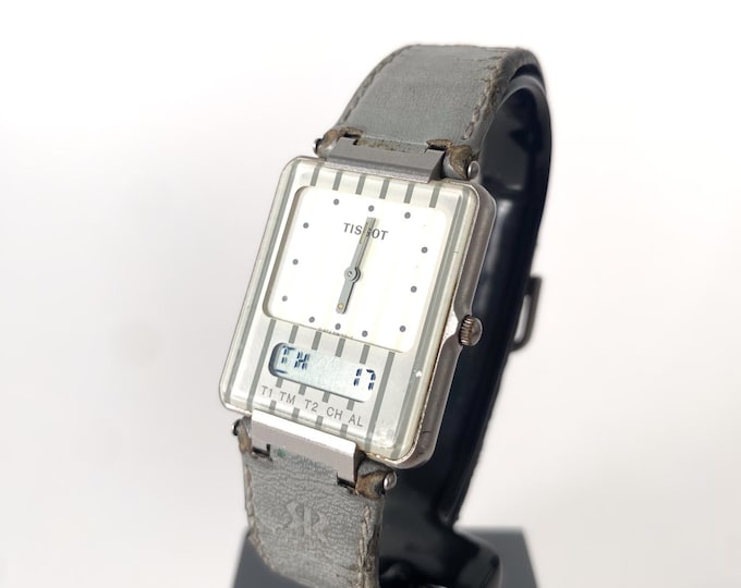 Vintage Tissot Quartz Watch – Ana-Digi Model D 372 "Two Timer" – 1980s