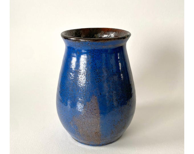 Prudence Drouard (1868-1957) – Blue Crackled Glazed Stoneware Vase, 1930s