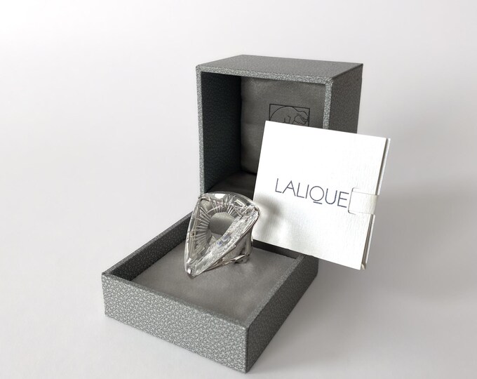 Brand New Lalique Ice Light Ring in Crystal and 925 Sterling Silver – Contemporary Design