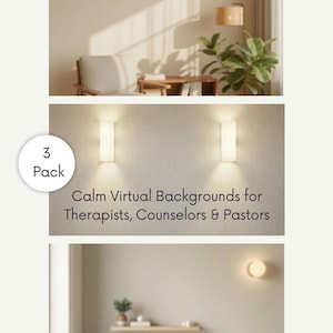 Calm Virtual Backgrounds for Therapists, Counselors & Pastors Zoom Teams, Neutral Backdrop (Digital Download 2K)