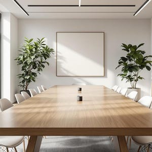 Minimalist Board Room Zoom Background: Natural Light (Digital Download)