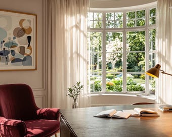 Elegant Home Office Zoom Background: Natural Light (Digital Download)