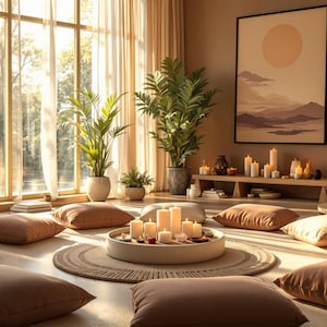 Zen Meditation Studio Virtual Background: Spiritual Home Office (Digital Download)