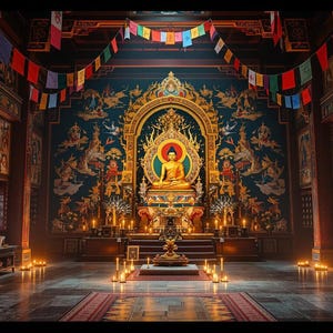 Fantasy Buddhist Temple Virtual Background: Zen Meditation (Digital Download)