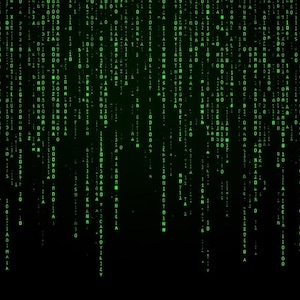 Könnte beinhalten: Ein digitaler Hintergrund mit einem grünen Matrixcode, der auf einem schwarzen Hintergrund nach unten fällt. Der Text "HOHE AUFLÖSUNG" wird in einem goldenen Kasten mit der Auflösung "2750 x 1500 px" und "2K QHD" darunter angezeigt.