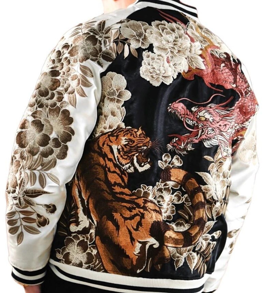 Cross Guild Jacket Men’s Sukajan Souvenir Jacket Reversible – Japanese Dragon Tiger ...