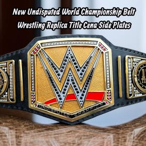 New Undisputed World Championship Wrestling Replica Belt – Cena Side Plates 4MM Shine Metal Plates – Cowhide Leather Strap uk fast Shipping