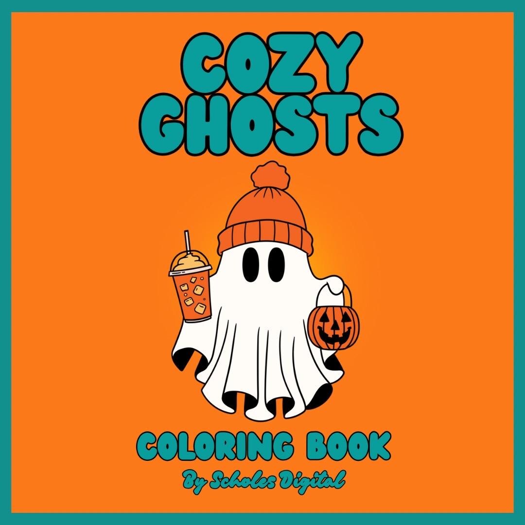 Cozy Ghosts Coloring Book - Printable Halloween Coloring Pages - Etsy