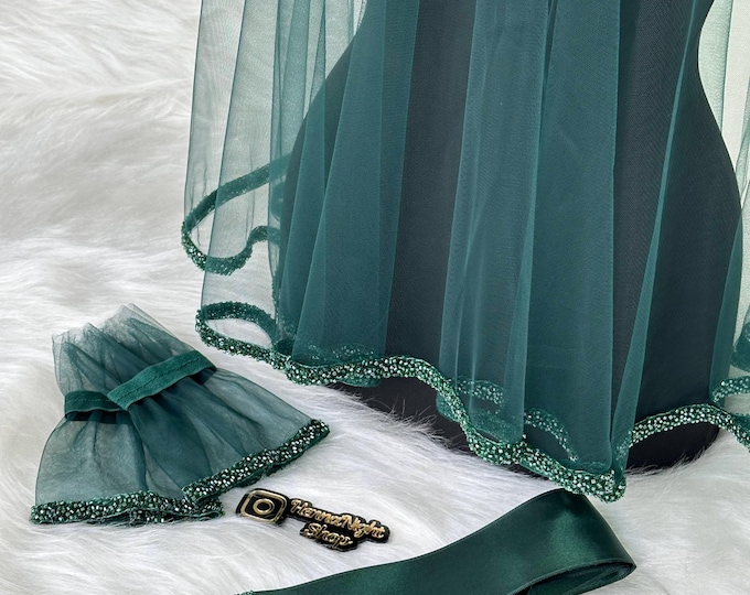 Henna Veil with Matching Sash Emerald burgundy Beaded Kinagecesi duvak bordo| Luxurious Henna Night or Bridal Accessory