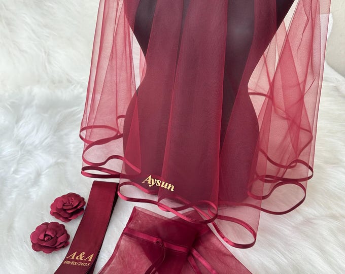 Personalized Henna Veil, Gloves Belt Set – Elegant Bridal Accessories for Kina Gecesi
