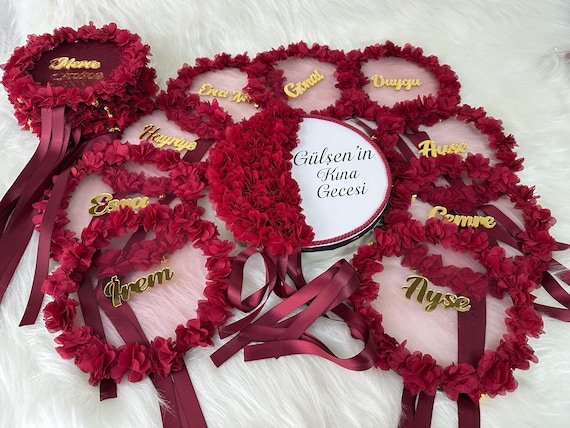 Personalized Henna Tambourine, İsimli Kına Defi, Personalisiertes Geschenk