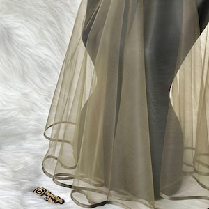 Henna Veil with Ribbon Edge Elegant Champagne | Minimalist Henna Nights Favors Duvak Kına gecesi