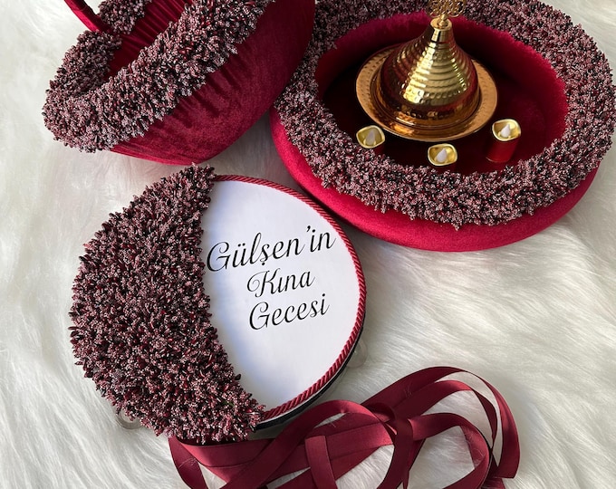 Henna Basket & Tray Set Handcrafted –  Kına Gecesi Celebration Decor