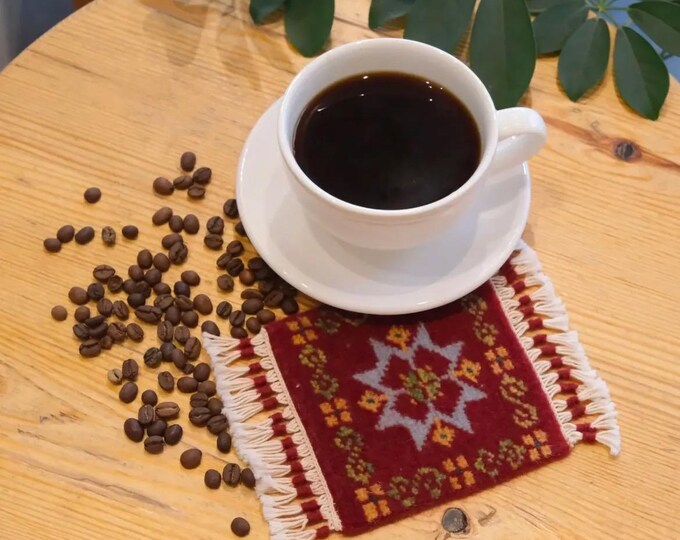 Handmade Real Carpet Mini Rug Coasters for Glasses and cups