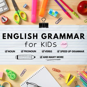 English Grammar for Kids Teaching Simple Easy Grammar Exercises Activity Busy Books for Children MRR Master Resell Rights