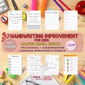 Busy Books Handwriting Improvement for Kids Learning Materials Activities Bundle MRR Master Resell Rights