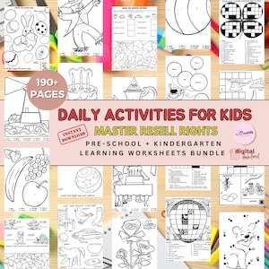 Daily Activities for Kids Busy Book MRR Master Resell Rights for Toddlers Montessori Preschool Activity