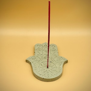 Concrete Hamsa Hand Incense Holder – Minimalist Spiritual Decor, Handmade by Croí Concrete, Zen Gift for Home or Meditation Space