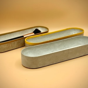 Handmade Concrete Desk Tray – Minimalist Pen Holder, Stationery Organiser, Modern Desk Accessory, Catch-All Tray, Industrial Office Decor