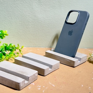 Soporte para teléfono y iPad de hormigón hecho a mano: Organizador de escritorio