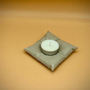 Concrete Pillow Tea light Holder | Soft Look Hard Edge | Handmade Cement Candle Base | Unique Minimalist Tealight | Quirky Gift for Home