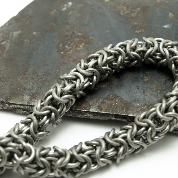 Titanium Turkish Roundmaille Chainmaille Bracelet Medium