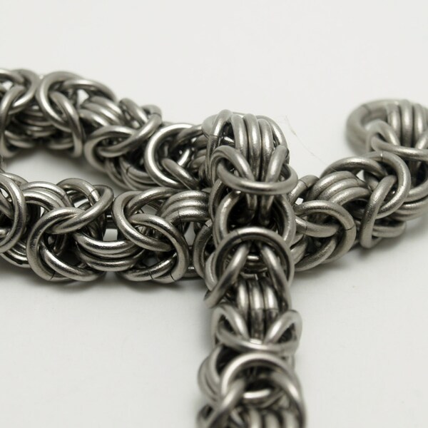 Titanium Byzantine Chainmaille Bracelet Large